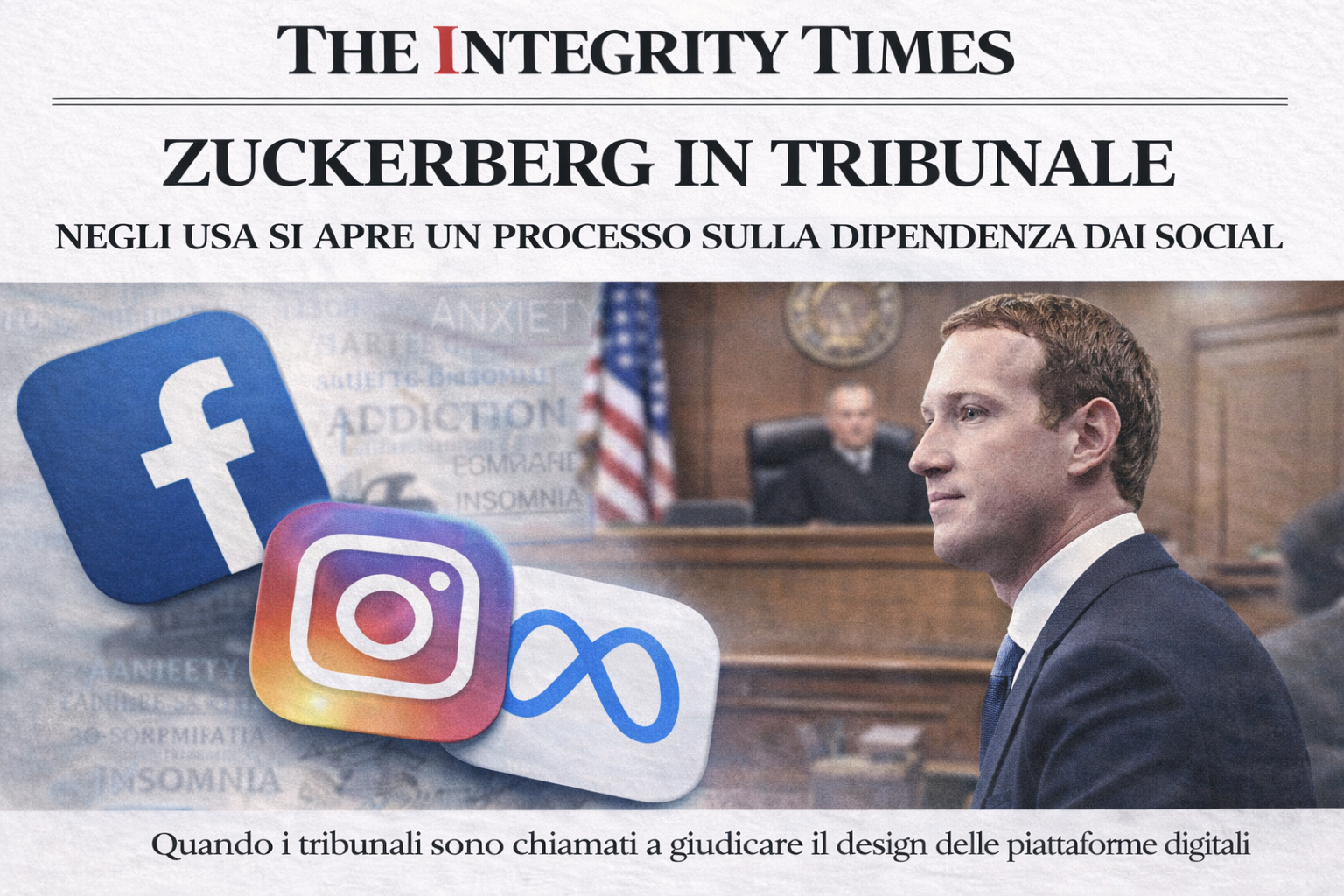 Zuckerberg in tribunale: negli USA si apre un processo sulla dipendenza dai social