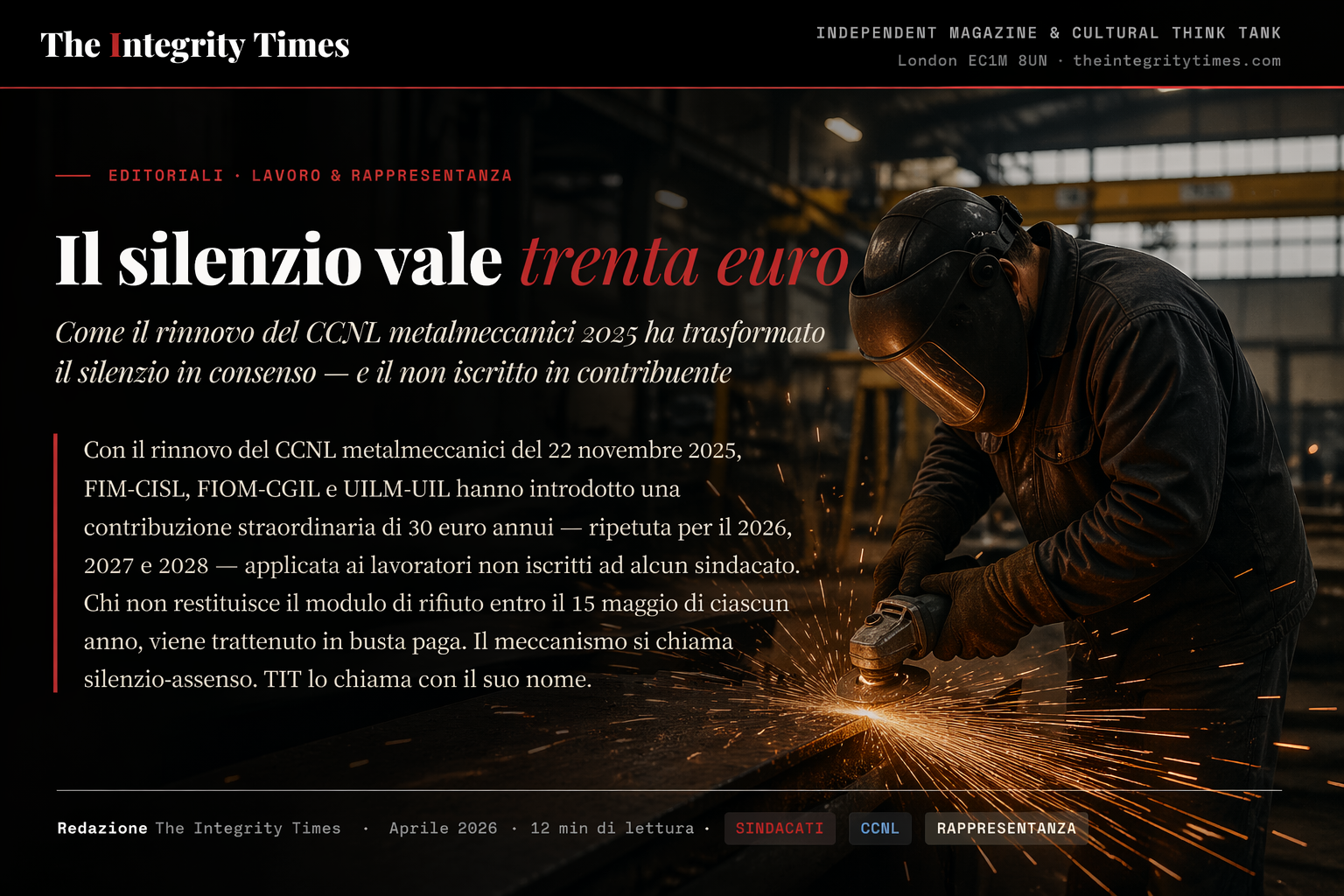 Sindacati: Il silenzio vale 30 Euro